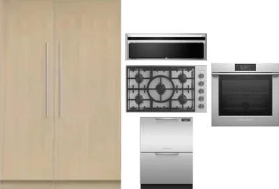 6 Piece Package Includes Refrigerator, Freezer, Cooktop, Wall Oven, Hood And Dishwasher